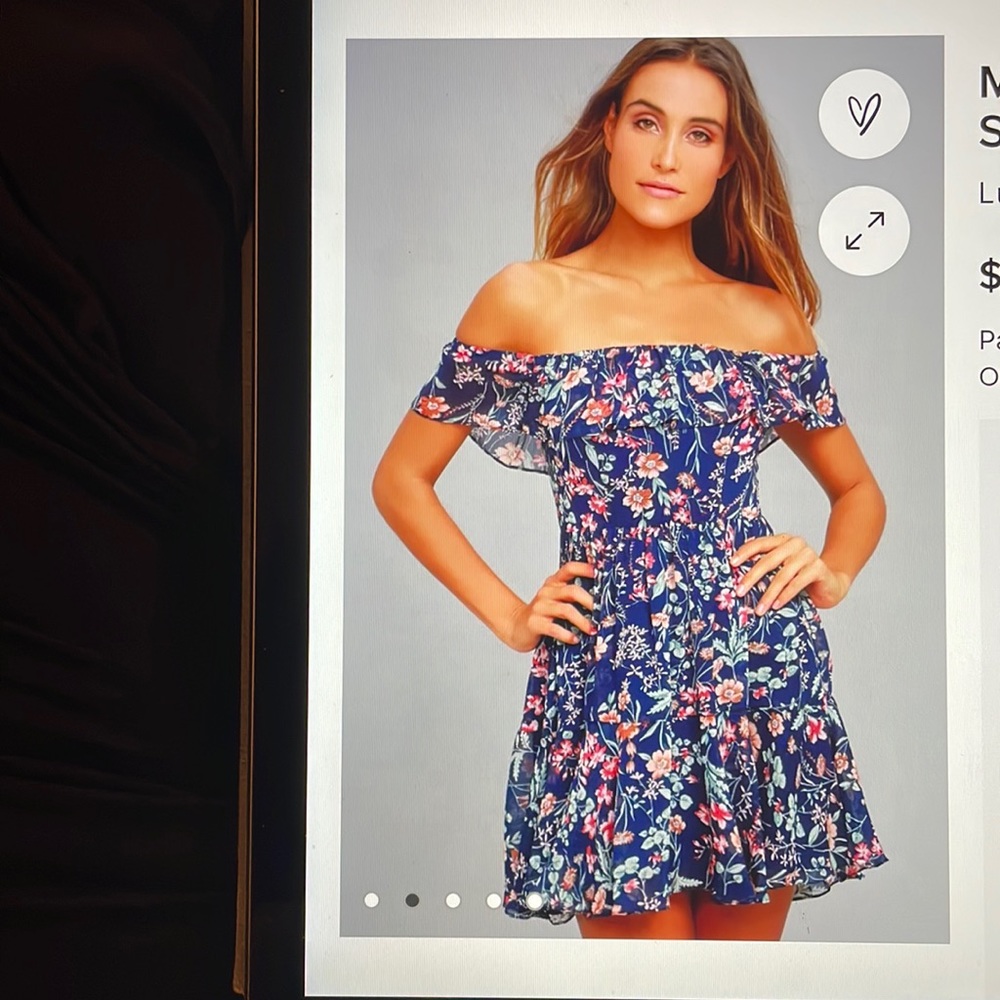 Navy blue floral print